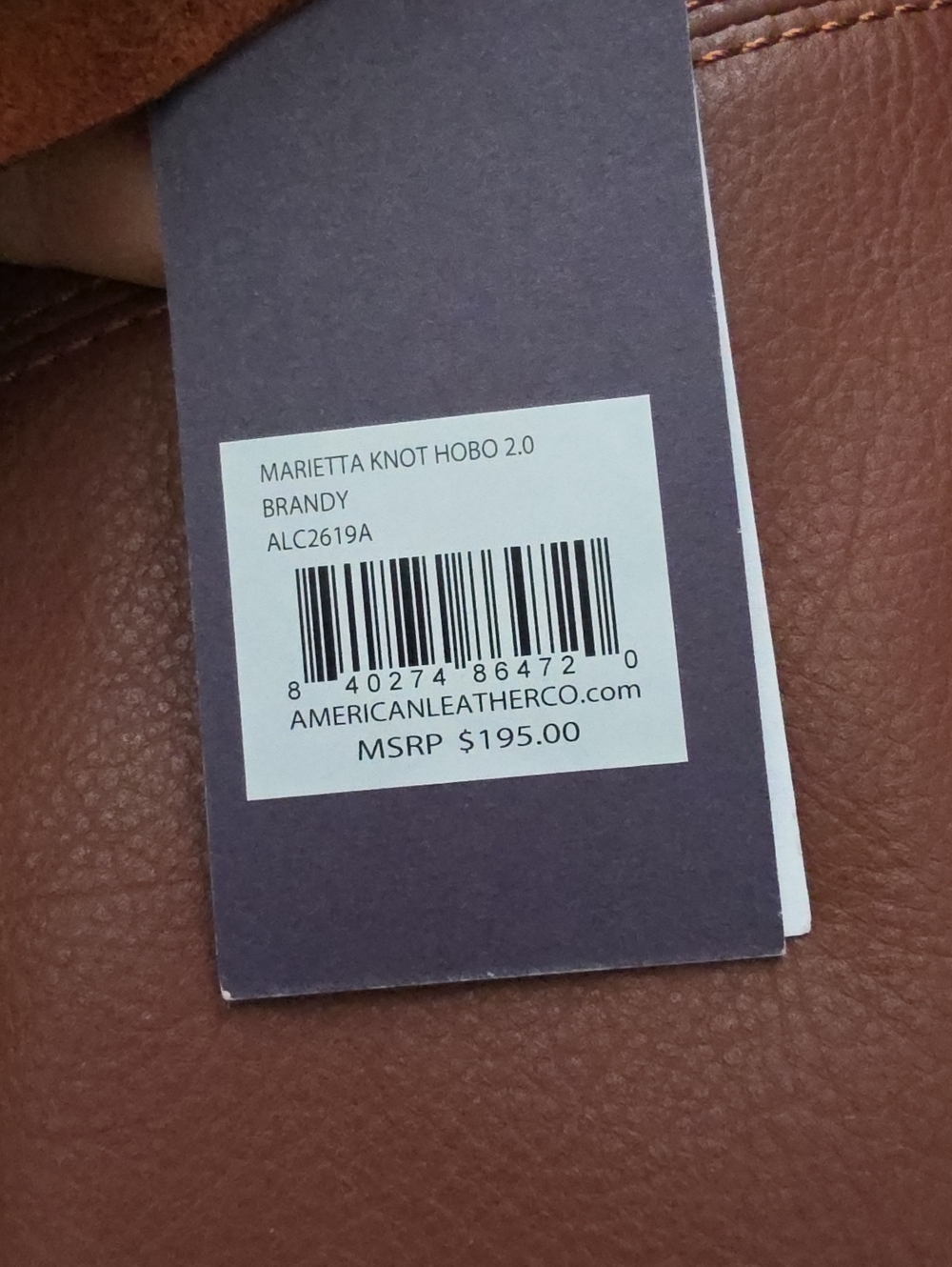 American Leather Co. Brown Real Leather Bag with Tag - Picture 5 of 7